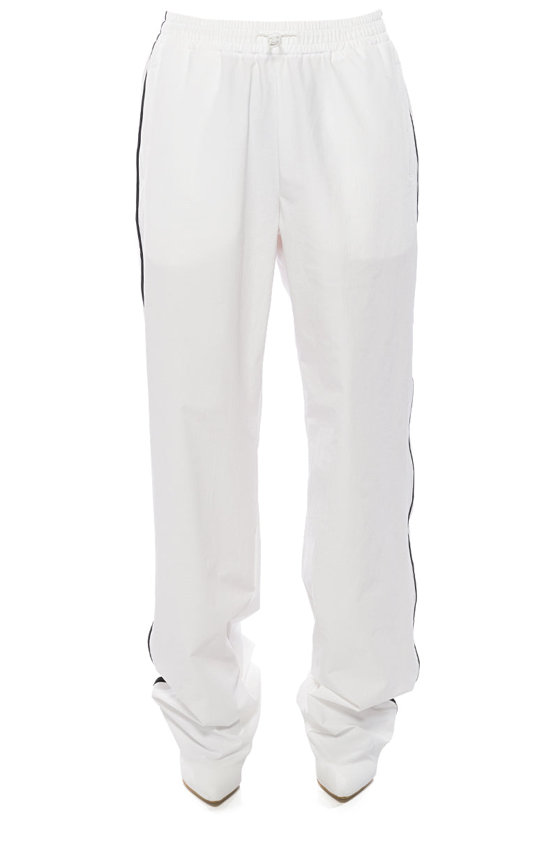 Front View Azalea Wang Track Pant Boot In White