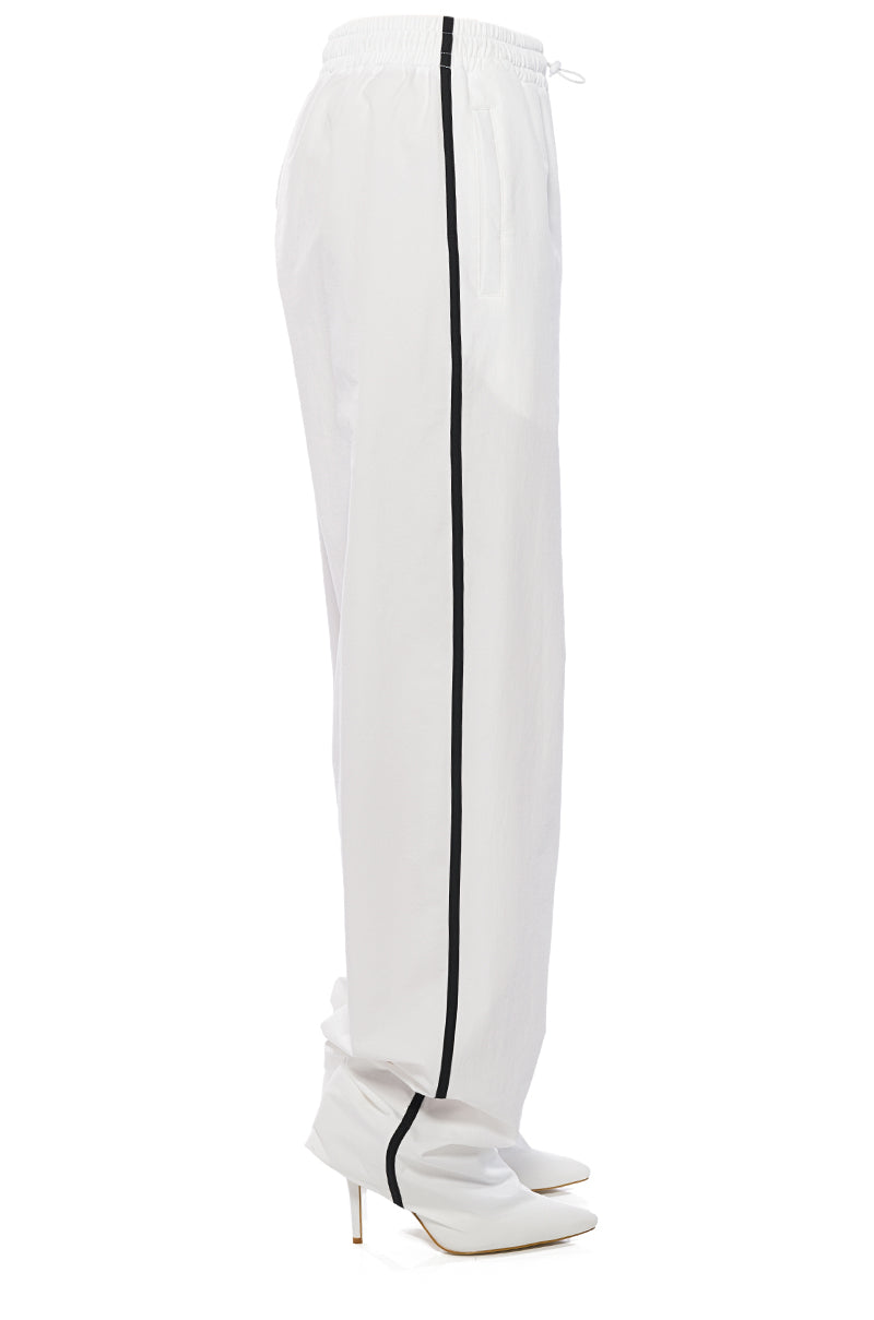 Side View Azalea Wang Track Pant Boot In White