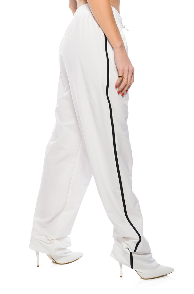 Detail View Azalea Wang Track Pant Boot In White