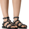 Front View Azalea Wang Treble Black Silver Embellished Sandal