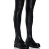 Front View Azalea Wang Trim Sureva Thigh High Boot With 4 Way Stretch In Black