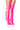 Front View Azalea Wang Trinity Fuchsia Strappy Feather Sandal