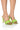 Front View Azalea Wang Turmeric Bubble Heel Sandal In Lime