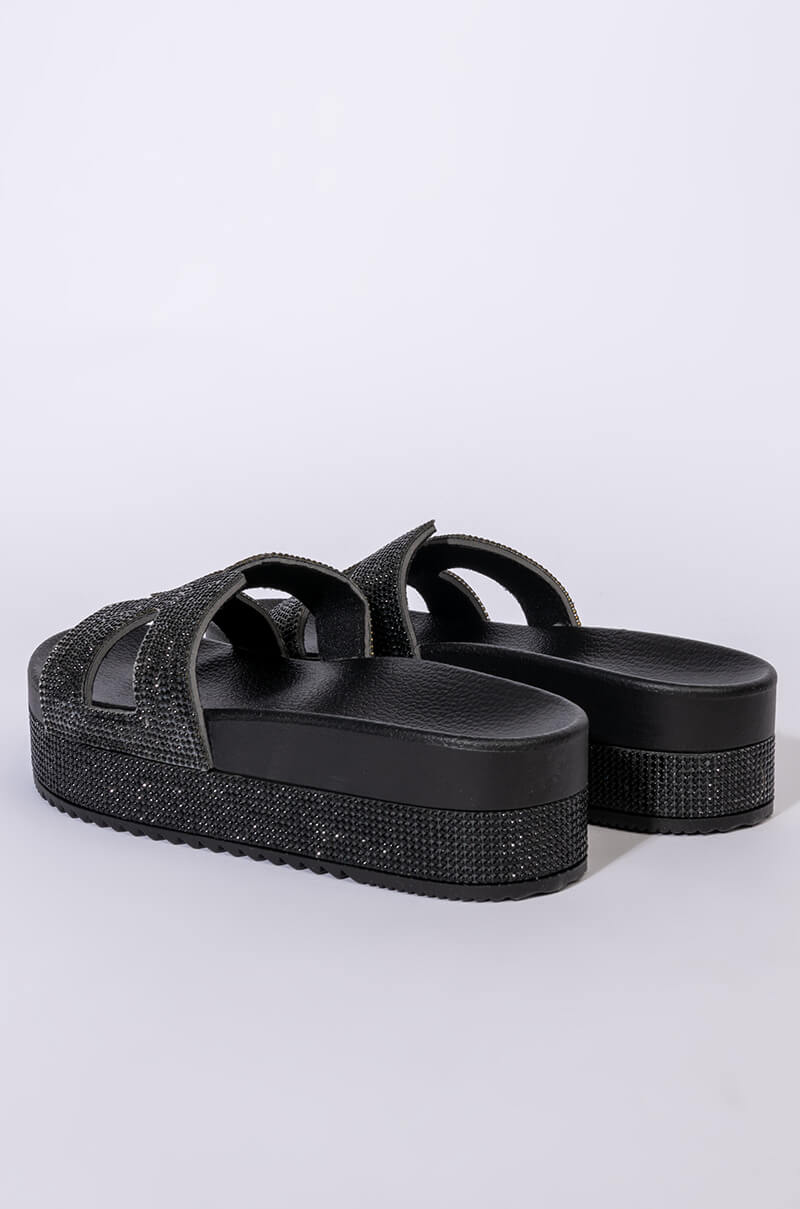Full View Azalea Wang Turn It Up Flatform Sandal In Black 4