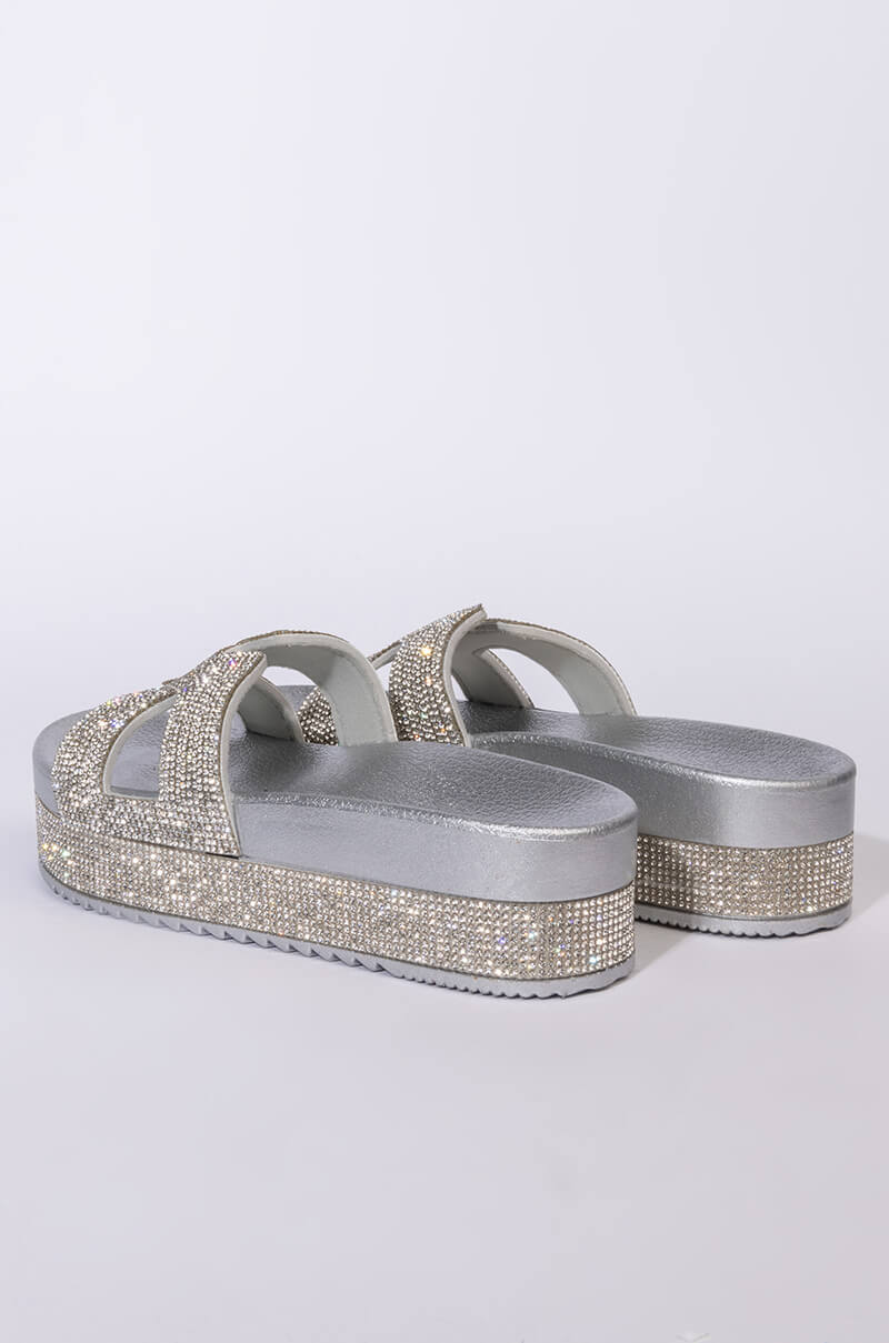 Full View Azalea Wang Turn It Up Flatform Sandal In Silver