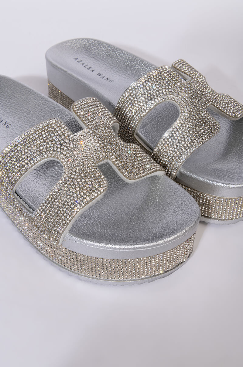 Extra View Azalea Wang Turn It Up Flatform Sandal In Silver