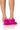 Front View Azalea Wang Tyree Fuchsia Feather Embellished Sandal