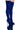 Front View Azalea Wang Ultra Stretch Sequin Thigh High Stiletto Boot In Blue