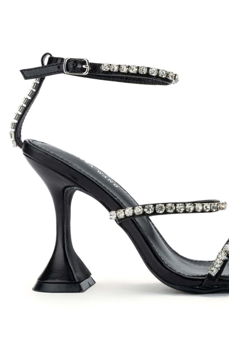 Full View Azalea Wang Unlimited Embellished Sandal In Black