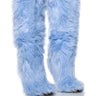 Front View Azalea Wang Upsetter Blue Furry Boot