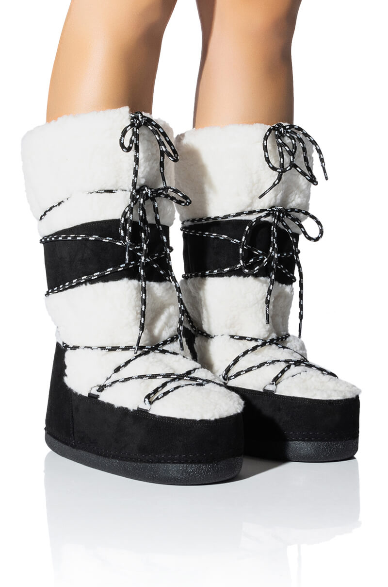 Front View Azalea Wang Valentina Suede Boot In Black