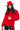 Front View Azalea Wang Velvet Red Wrap Puffer