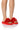 Front View Azalea Wang Vicki Rope Decor Flat Sandal In Red