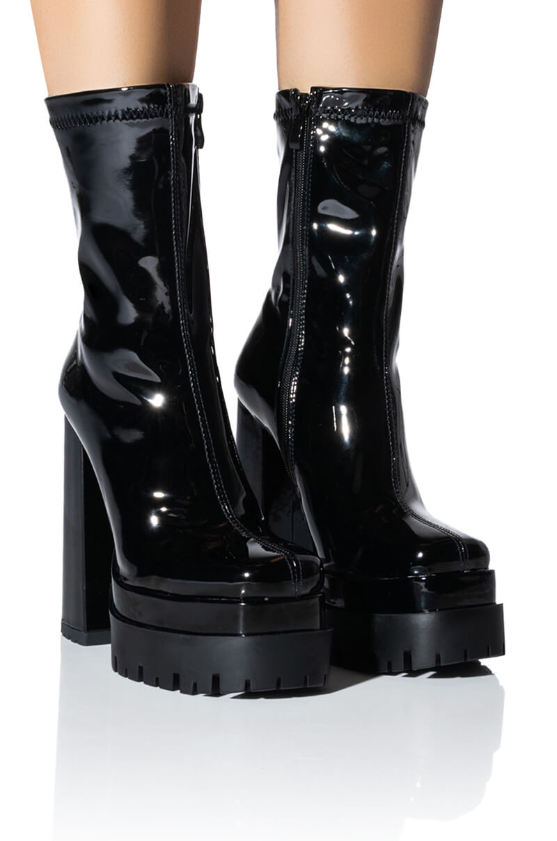AZALEA WANG VIPER PATENT BOOTIE IN BLACK view 0