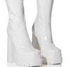 Front View Azalea Wang Viper Patent Bootie In White