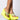 Front View Azalea Wang Walking On A Dream Wedge Sandal In Neon Lime in Neon Lime