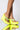 Front View Azalea Wang Walking On A Dream Wedge Sandal In Neon Lime in Neon Lime