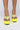 Back View Azalea Wang Walking On A Dream Wedge Sandal In Neon Lime in Neon Lime