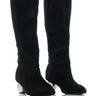 Front View Azalea Wang Warrington Black Boot With Round Heel