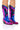 Front View Azalea Wang Way Metallic Boot In Blue