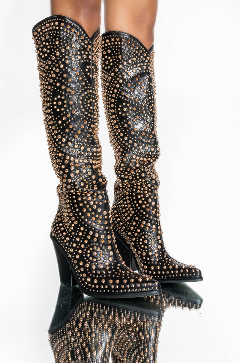 AZALEA WANG WAY OUT WEST CHUNKY BOOT IN BLACK view 0