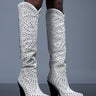 Front View Azalea Wang Way Out West Chunky Boot In White