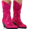 Front View Azalea Wang Wellington Embellished Western Bootie In Fuchsia