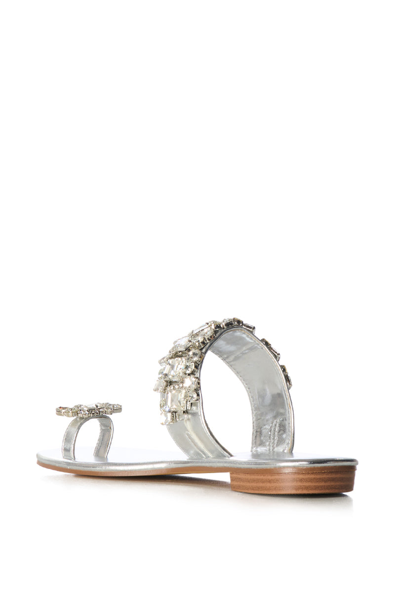 Detail View Azalea Wang Whimsey Embellished Sandal In Silver