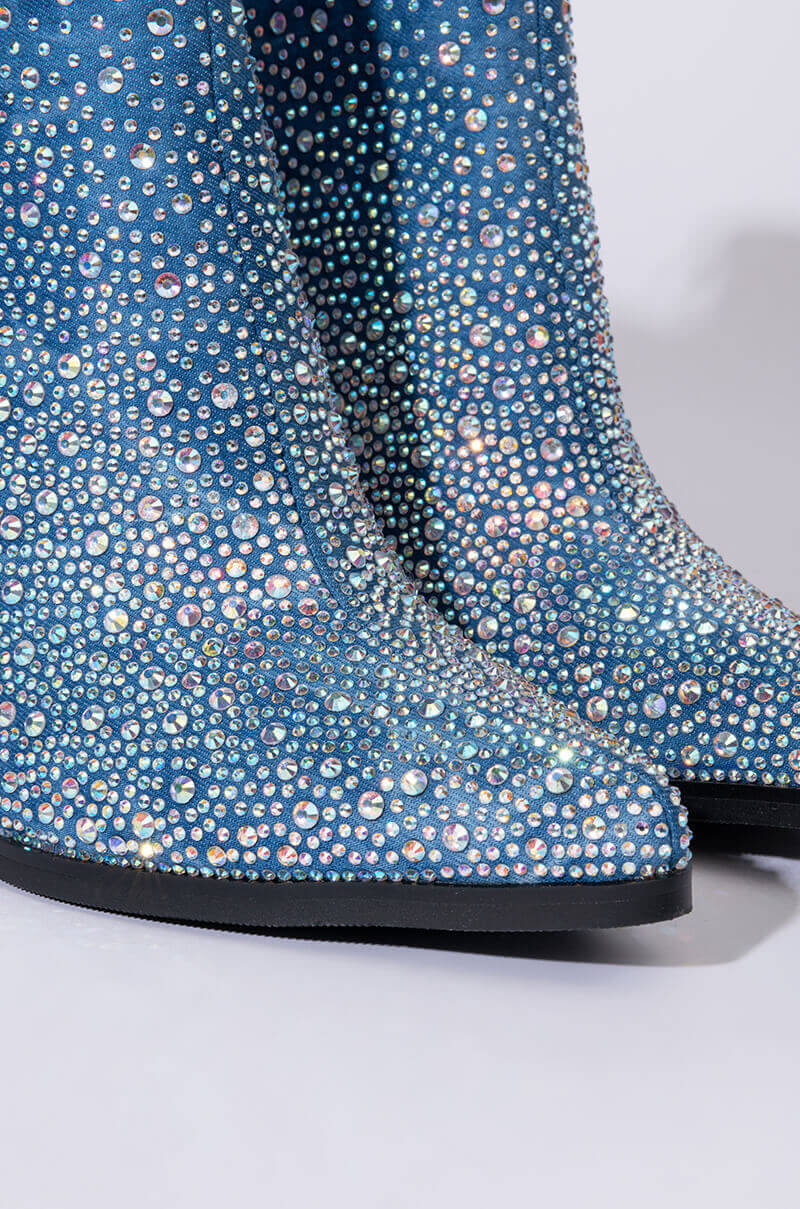 Extra View Azalea Wang Why So Serious Chunky Bootie In Denim