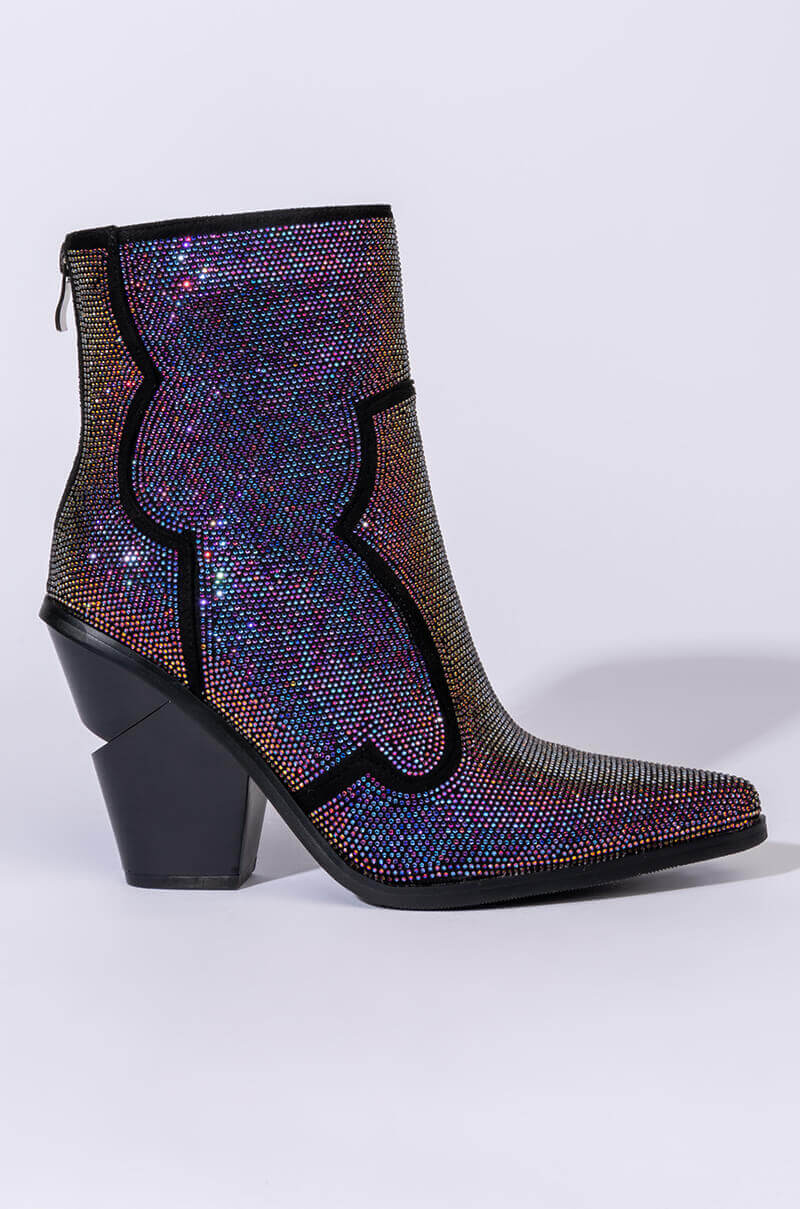 Back View Azalea Wang Why So Serious Chunky Bootie In Multi