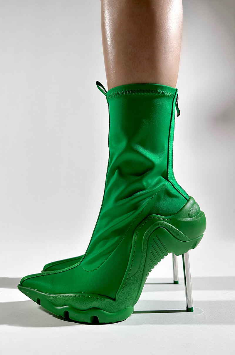 Extra View Azalea Wang Wilber Bootie With Stretch Neoprene In Green 6