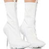 Front View Azalea Wang Wilber Bootie With Stretch Neoprene In White