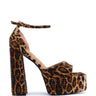 Back View Azalea Wang Wilmore Leopard Chunky Sandal