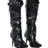 Front View Azalea Wang Ximena Belted Hardware Boot In Black