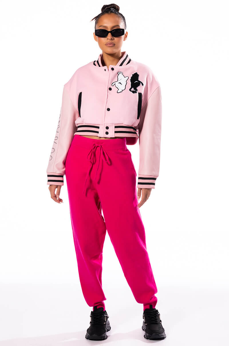 Extra View Azalea Wang Y2k Varsity Bomber With Tramp Stamp