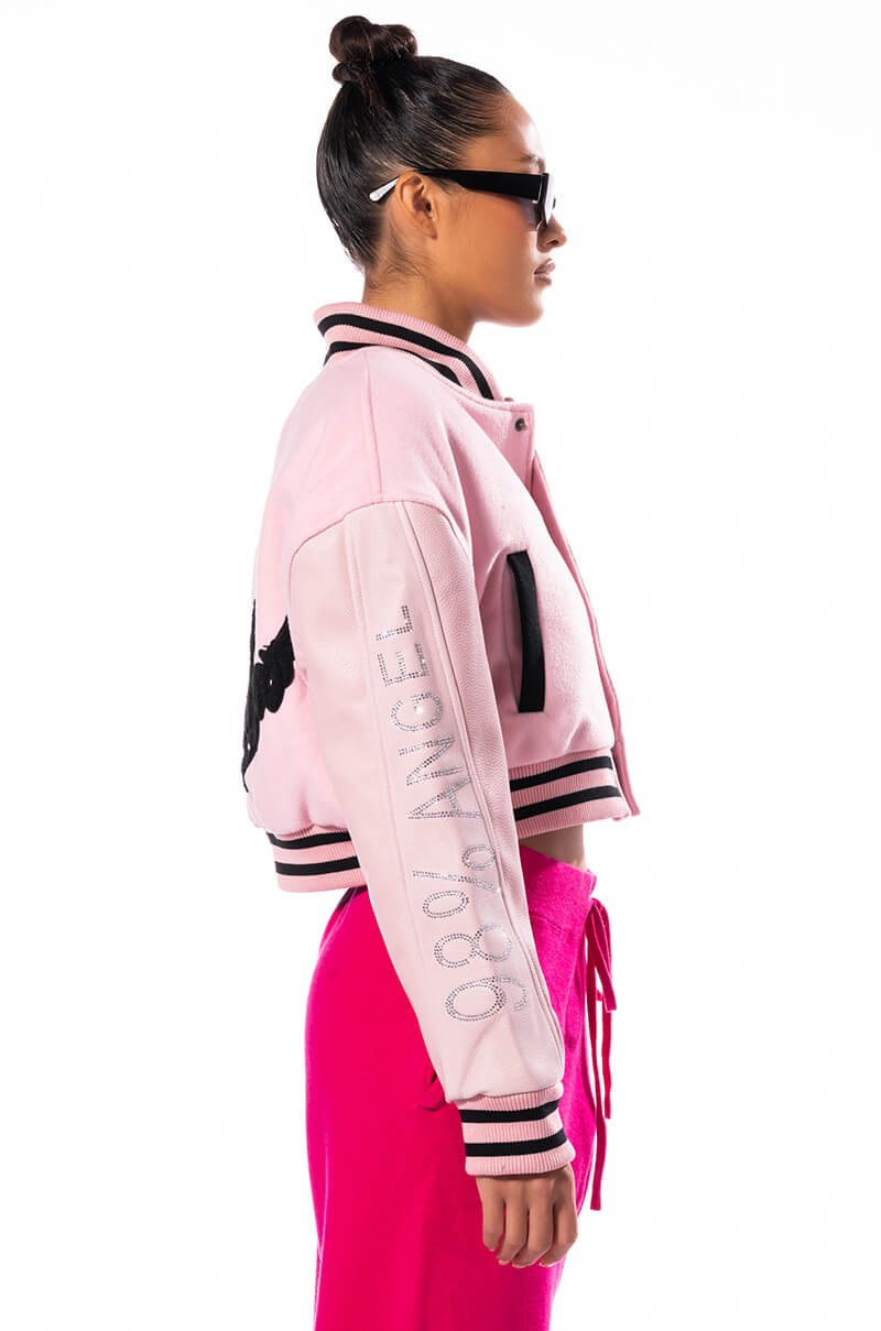 Extra View Azalea Wang Y2k Varsity Bomber With Tramp Stamp