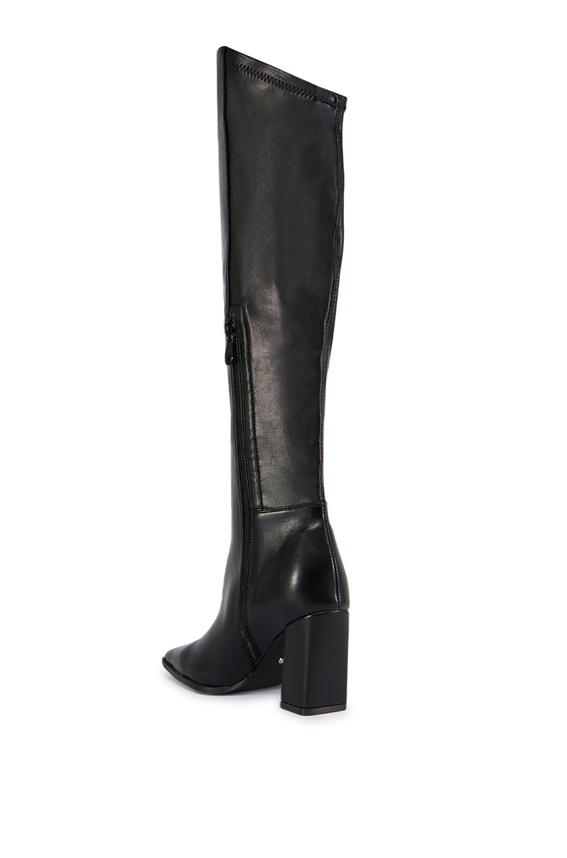 Detail View Azalea Wang Yahya Black Asymmetrical Topline Boot