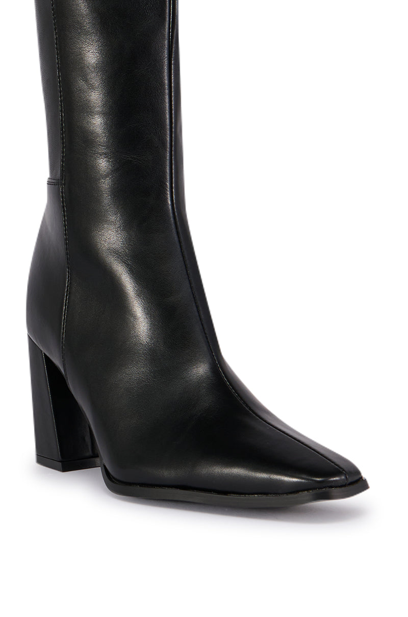 Full View Azalea Wang Yahya Black Asymmetrical Topline Boot