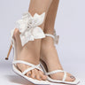 Front View Azalea Wang Yancey White Flower Sandal