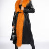 Front View Azalea Wang Yaz Pleather Trench With Faux Fur