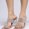 Front View Azalea Wang Yonah Nude Rhinestone Sandal