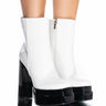 Front View Azalea Wang You Go-go Girl Chunky Platform Bootie In Black White