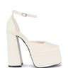 Side View Azalea Wang Yuffie White Platform Pump