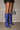 Front View Azalea Wang Zofia Blue Snake Stiletto Boot