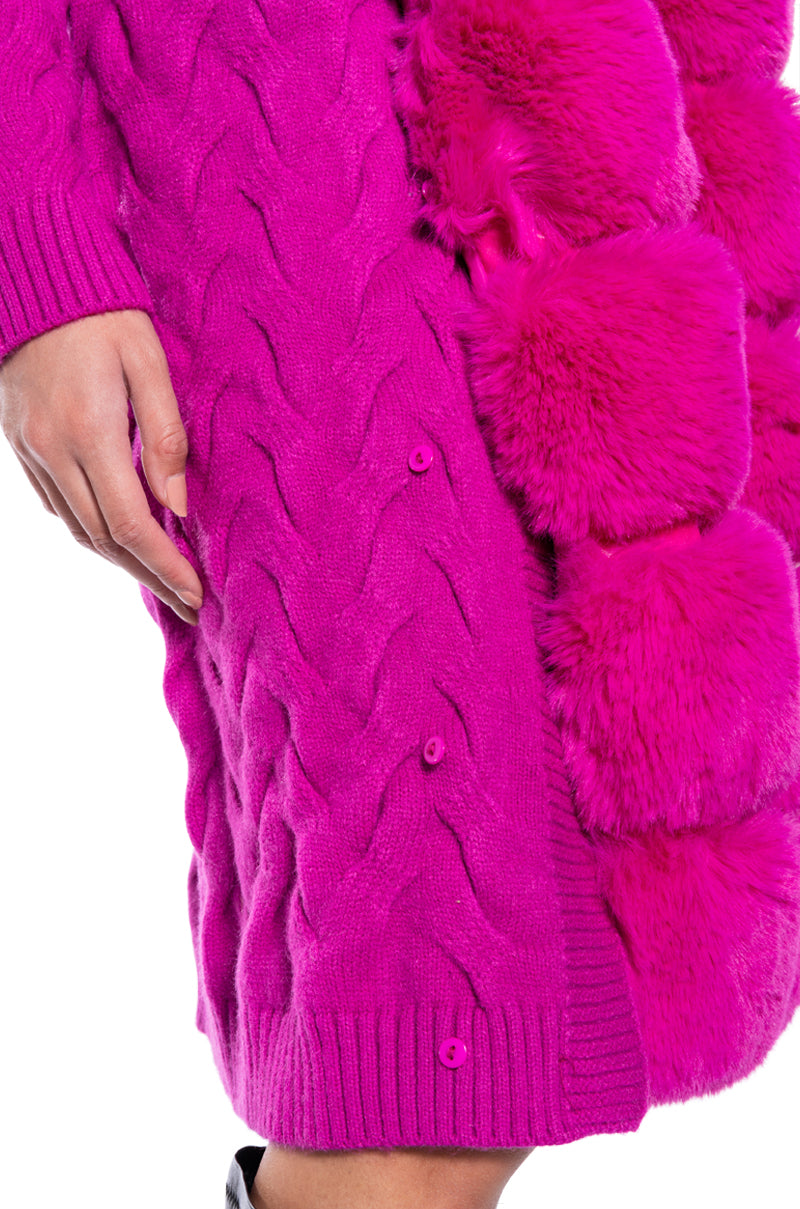 Extra View Babbs Knit Trench With Faux Fur Lining 5