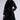 Front View Babbs Puffer Coat With Faux Fur Trim In Black