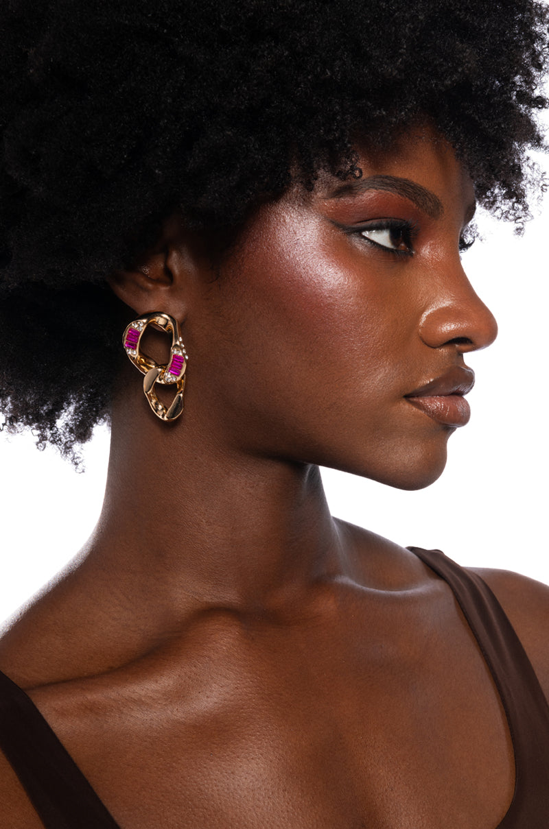 Front View Baby Baguette Earring