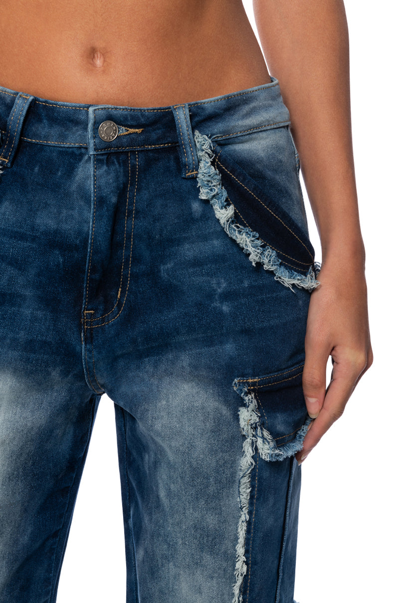 Extra View Baby Girl Denim Cargo Pants