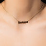 Front View Babygirl Mid Length Nameplate Necklace in Gold