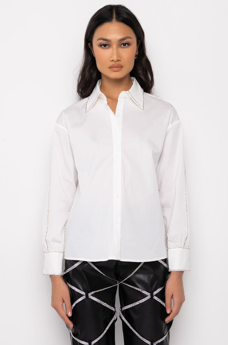 Back View Back 2 Business Embellished Button Down